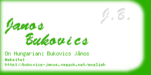 janos bukovics business card
